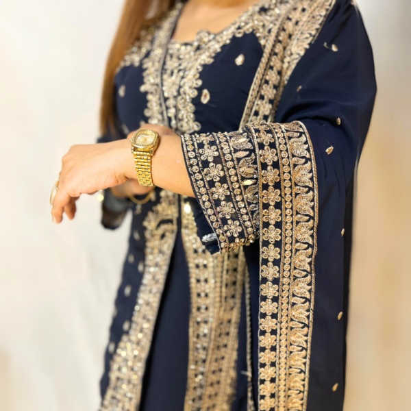 Original Delhi Boutiques Stitched Collections(Darkish Blue) Code_DBS-03