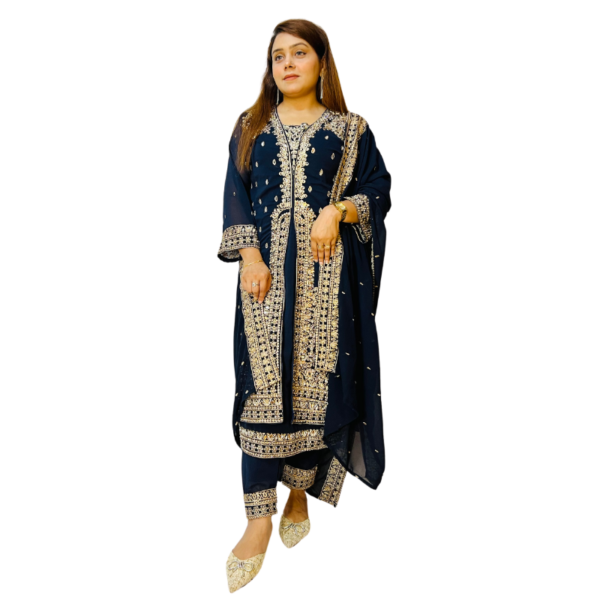 Original Delhi Boutiques Stitched Collections(Darkish Blue) Code_DBS-03