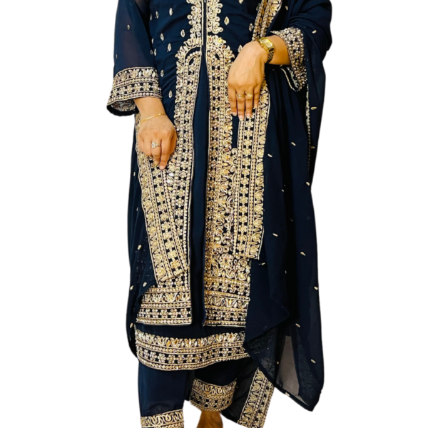 Original Delhi Boutiques Stitched Collections(Darkish Blue) Code_DBS-03