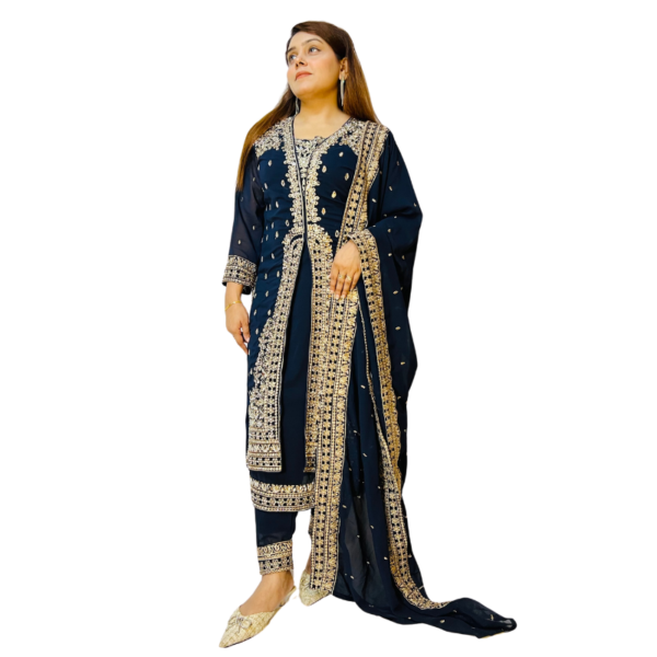 Original Delhi Boutiques Stitched Collections(Darkish Blue) Code_DBS-03