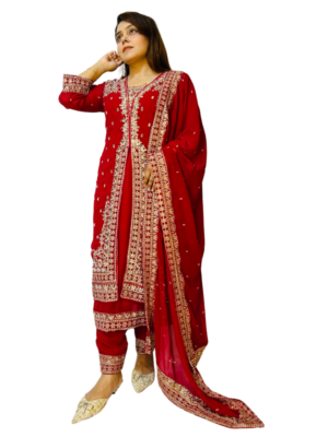 Original Delhi Boutiques Stitched Collections(Dark Magenta) Code_DBS-01